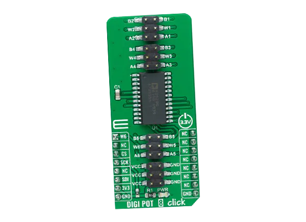 Mikroe DIGI POT 8 click的介绍、特性、及应用