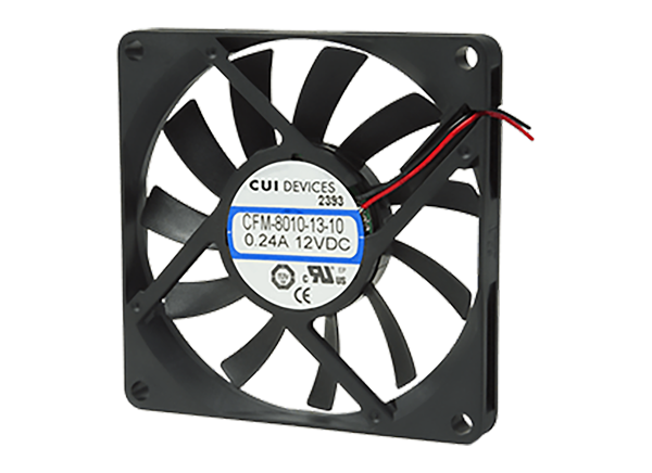 CUI Devices CFM-80x系列80mm × 80mm直流轴流风机的介绍、特性、及应用