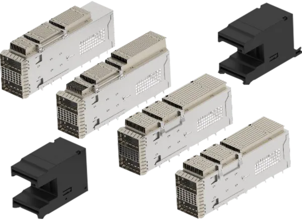 TE连接性堆叠QSFP-DD 112G连接器和保持架的介绍、特性、及应用