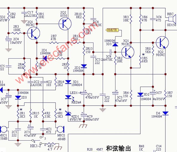 电话机的消回音电路及放大电路