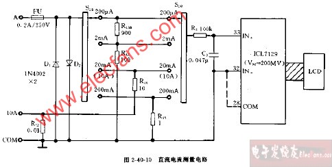 DT930F型直流电流测量电路图