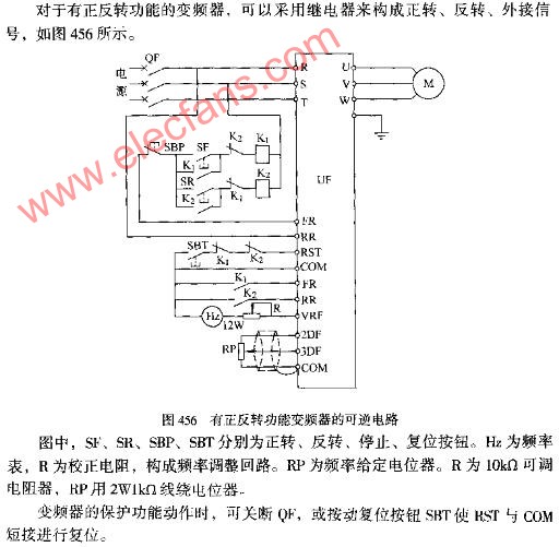 有正反转功能变频器的可逆电路图