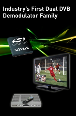 Silicon Labs针对电视和机顶盒市场推出全球最先进DVB解调器