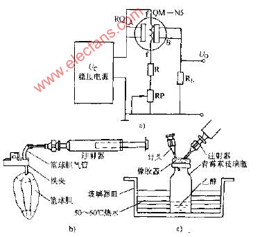 QM--N5型气敏元件单电源应用电路图