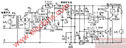 过放电报警应急灯电路图
