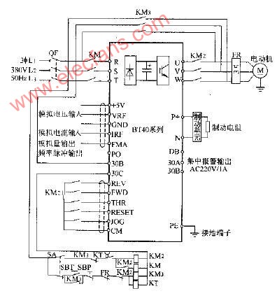 森兰BT40工频 变频切换运行电路图