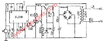 SL517声控路灯电路图
