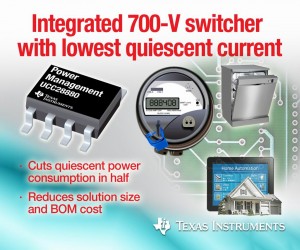 TI推出业界最低静态电流的700V转换开关