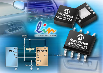 Microchip推出高要求独立式LIN2.1/SAE J2602收发器