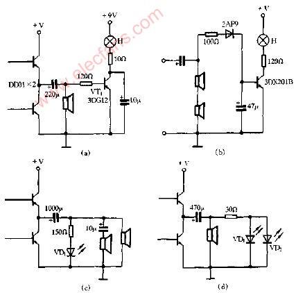 简易的输出电平指示电路图