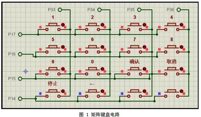 51单片机对矩阵键盘实现16个按键操作的设计