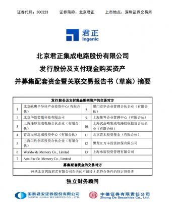 北京君正72亿元收购北京矽成，互补形成“处理器+存储器”产品格局