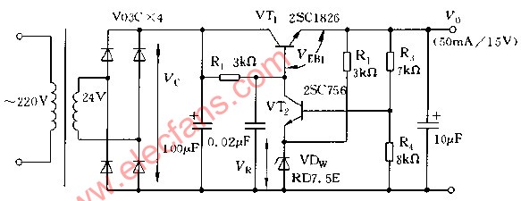 电路实例(50MA 15v)