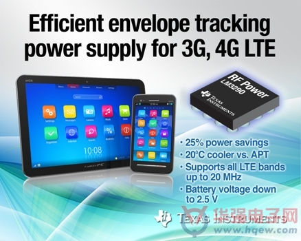 德州仪器推出面向3G及4G LTE 智能手机的包络跟踪 DC/DC 转换器