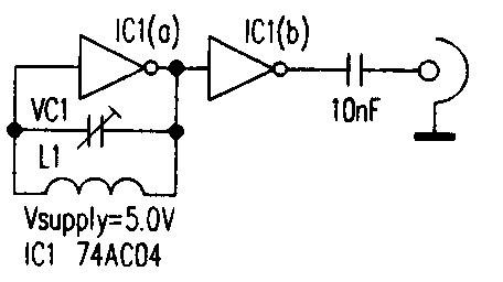 逻辑门组成的LC振荡电路图