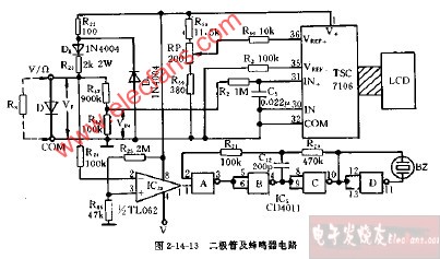 DT809C+、CM3920型二极管及蜂鸣器电路图