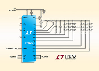 凌力尔特推新型16通道LED驱动器LT3745