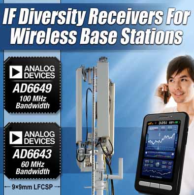 ADI 推出高速数据转换器和中频分集接收机