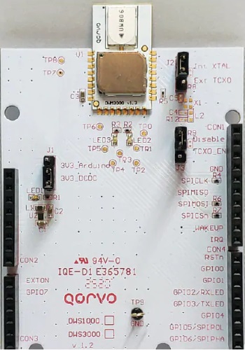 Qorvo DWS3000 Arduino Shield，用于UWB RTLS系统开发的通用硬件