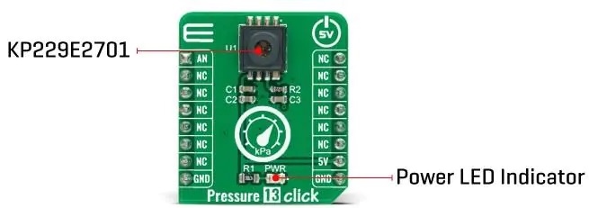 内部集成压力传感器的Mikroe Pressure 13 Click的介绍、特性、应用及结构图