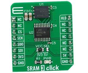 Mikroe SRAM 3 Click电路板的介绍、特性、应用及结构图
