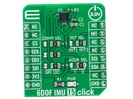 具有6轴MEMS运动跟踪设备的Mikroe 6DOF IMU 15 Click的介绍、特性、应用及电路板结构