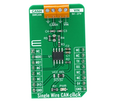 Mikroe Single Wire CAN Click的介绍、特性、应用、及结构图