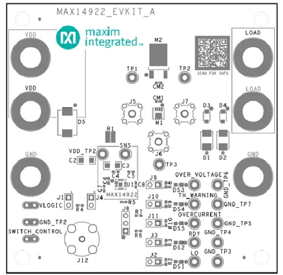 MAX14922评估板（MAX14922EVKIT）_特性_引脚功能图