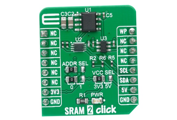 用于存储驱动文件，配置和类似数据的Mikroe SRAM 2 Click 介绍及特性
