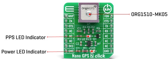 内置贴片天线模块的Mikroe Nano GPS 2 Click介绍_特性_功能结构图及应用