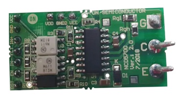 SECO-NCD5700-GEVB，具有NCD5700大电流独立IGBT栅极驱动器和FODM217D单通道光电晶体管光电耦合器