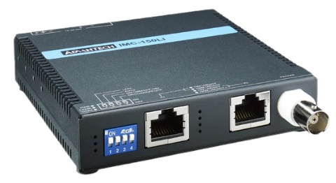 研华IMC-150L以太网扩展器，通过双绞线电缆和同轴电缆支持10/100Mbps以太网