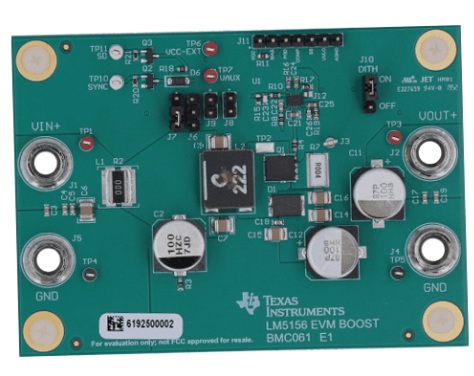 德州仪器LM5156EVM-BST控制器评估模块（EVM）介绍_特性_配套外设及电路连接设置